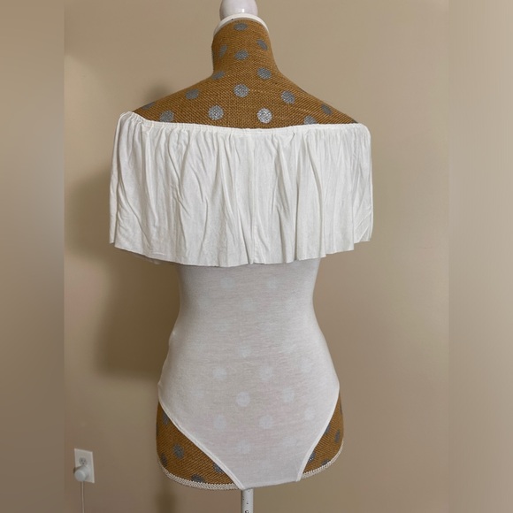 Fashion Nova Off The Shoulder Ruffle Bodysuit - Picture 2 of 8